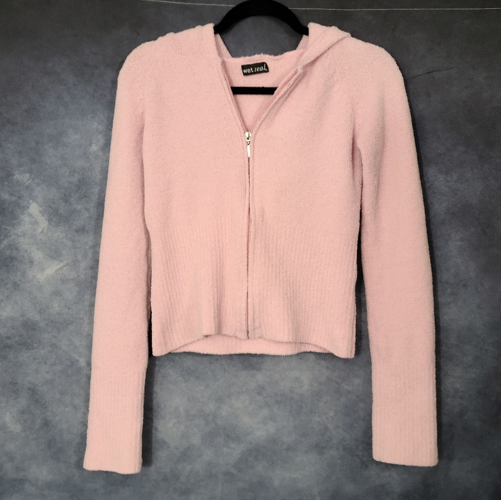 Velour hooded sweater